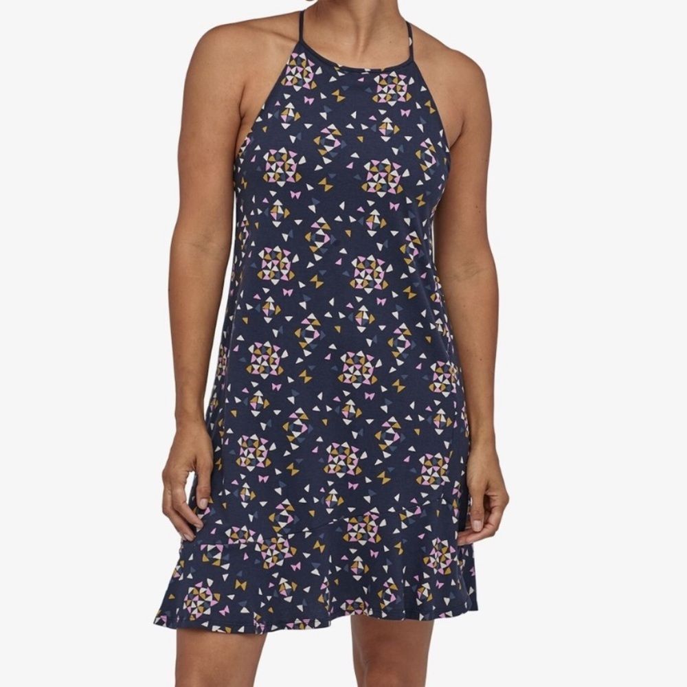 Patagonia Navy Floral-Print Mini Dress